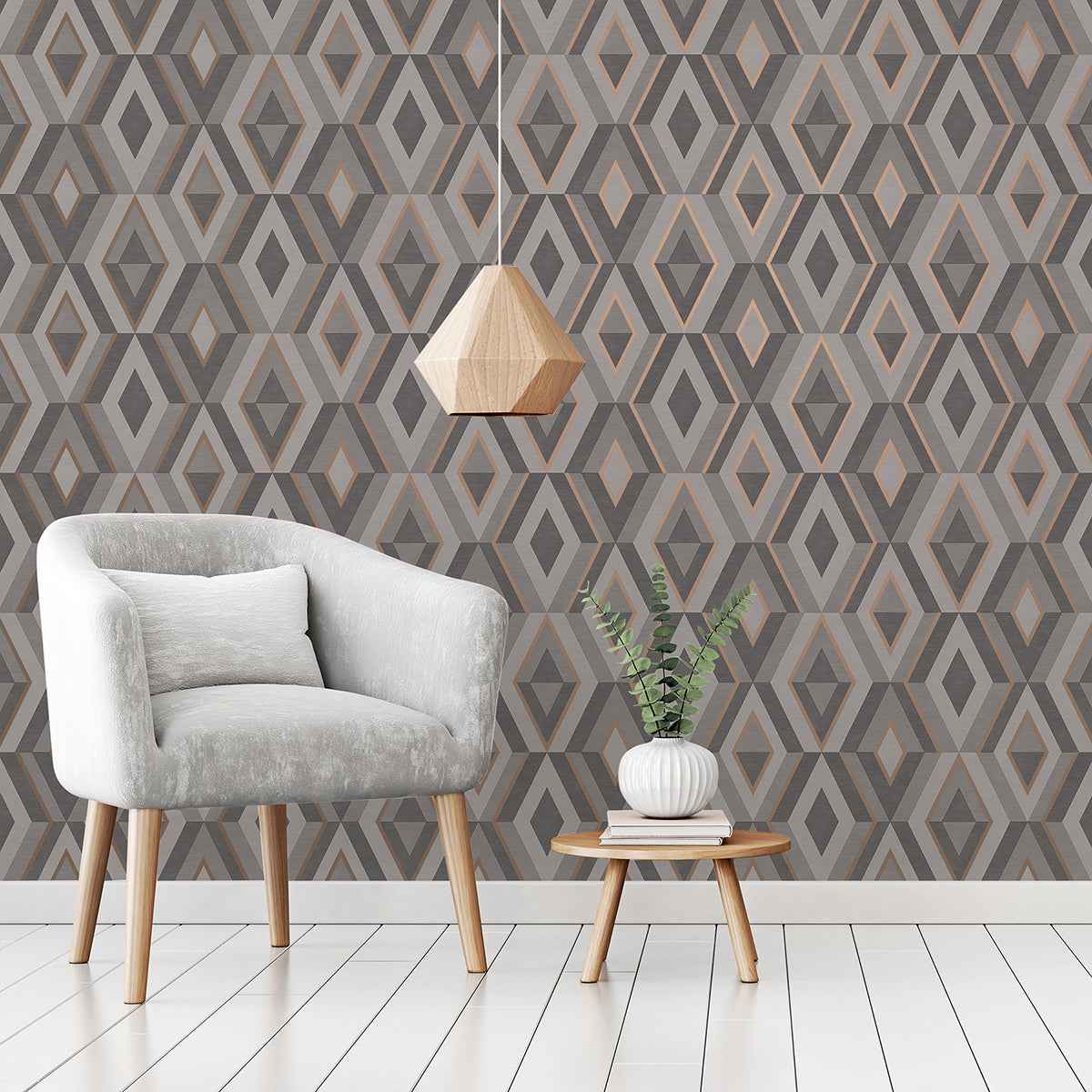 Shard Charcoal Geometric Wallpaper - York Wallcoverings - FD42607 - York Wallcoverings Wallpaper