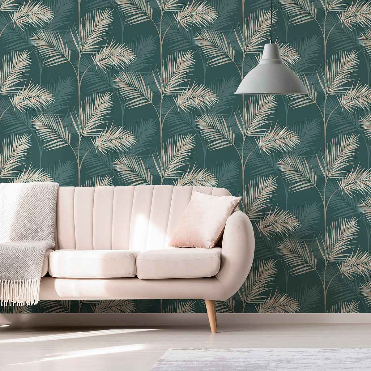 South Beach Evergreen Fronds Wallpaper - York Wallcoverings - FD42679 - York Wallcoverings Wallpaper