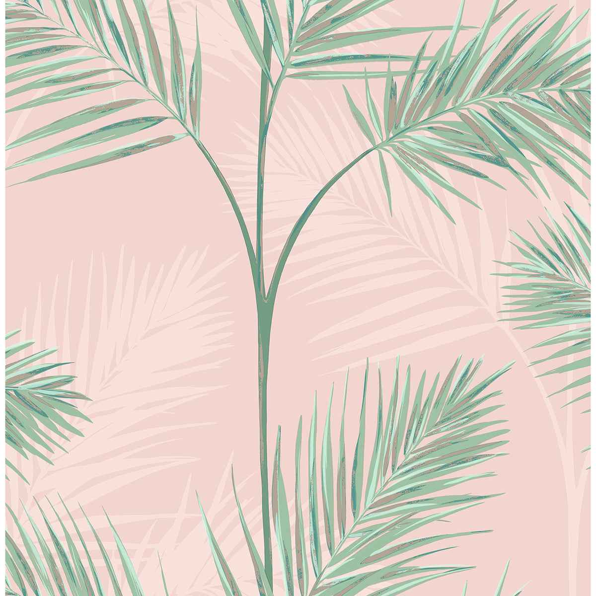 South Beach Blush Fronds Wallpaper - York Wallcoverings - FD42680