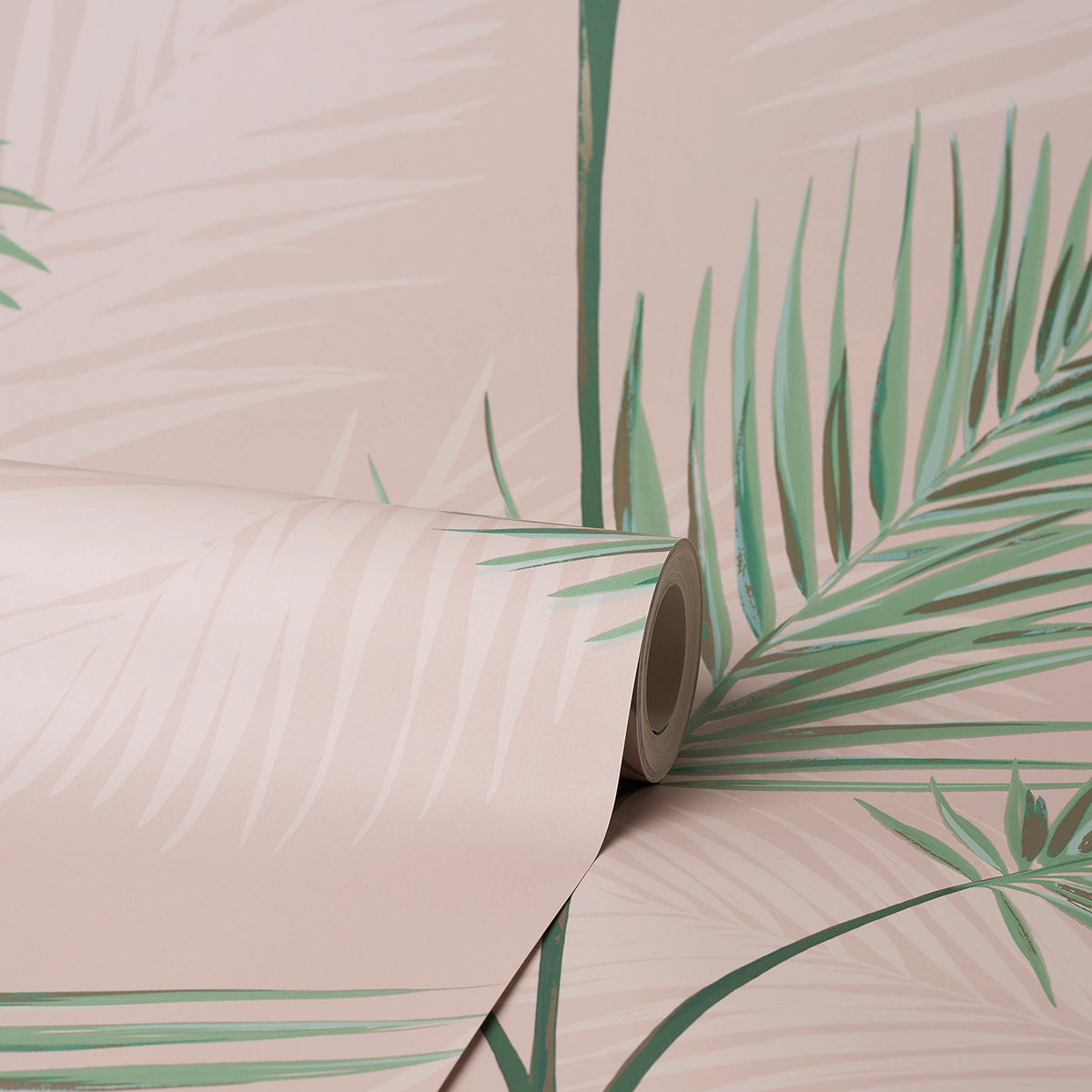 South Beach Blush Fronds Wallpaper - Brewster Wallcovering