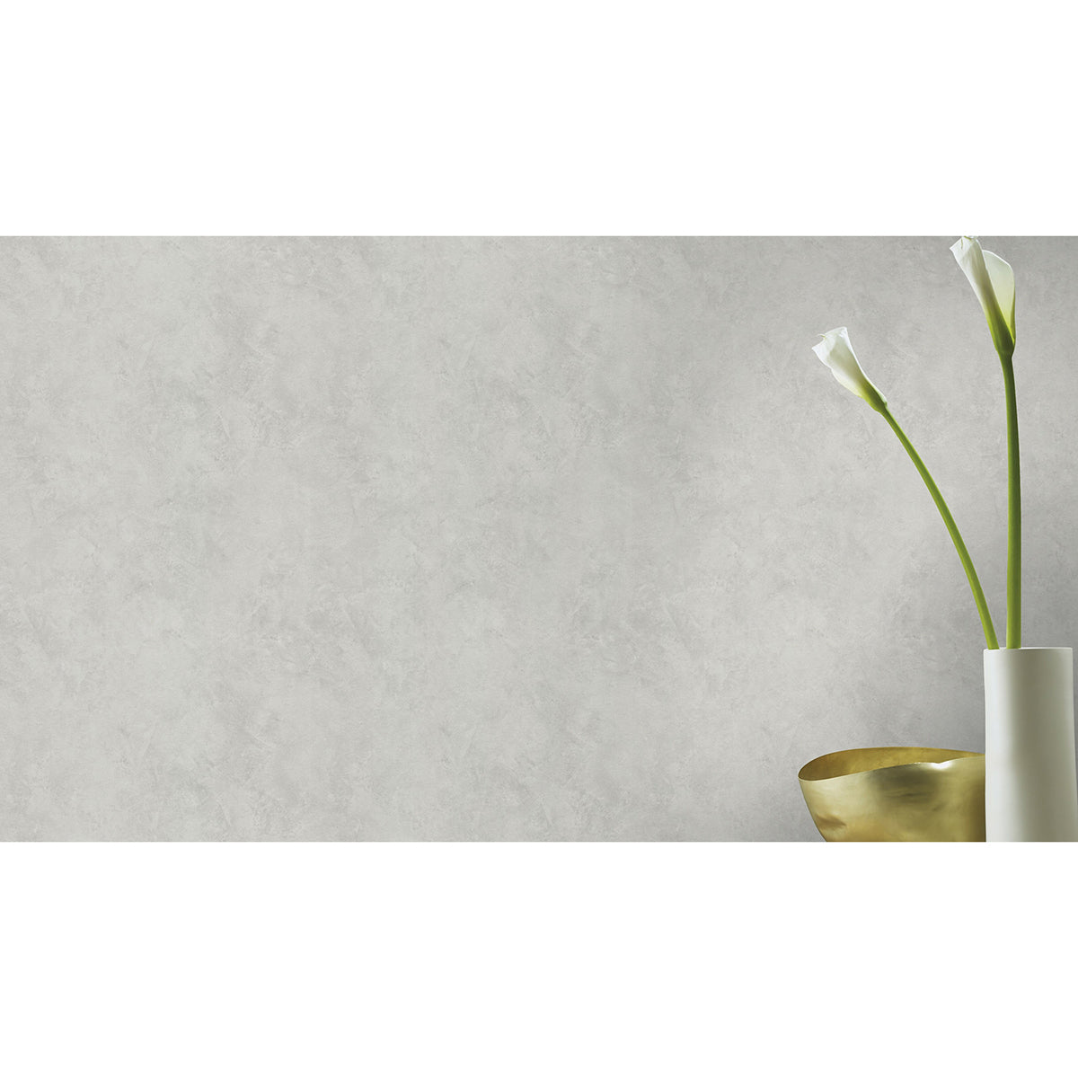 Escher Light Grey Plaster Wallpaper - Brewster Wallcovering