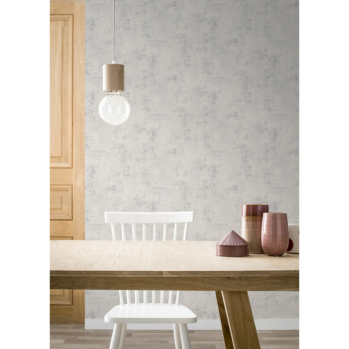 Osborn Light Grey Distressed Texture Wallpaper - Brewster Wallcovering