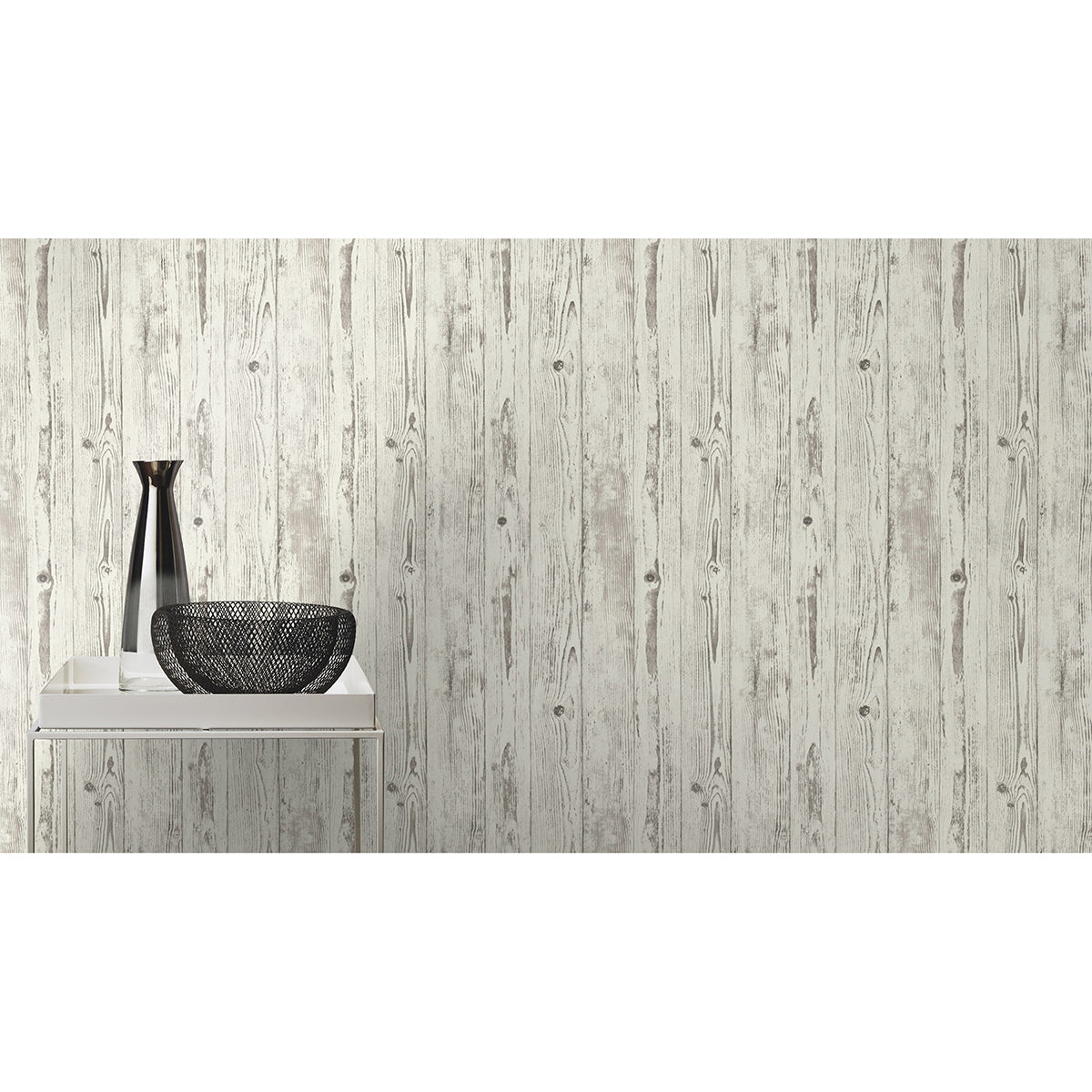 Albright White Weathered Oak Panels Wallpaper  | Brewster Wallcovering - The WorkRm