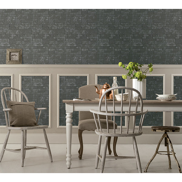 Hernando Charcoal Stones Wallpaper  | Brewster Wallcovering - The WorkRm