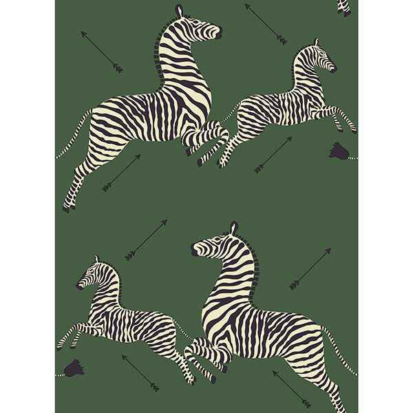 Serengeti Green Zebra Safari Scalamandre Self Adhesive Wallpaper - York Wallcoverings - SCS3871 - York Wallcoverings Wallpaper