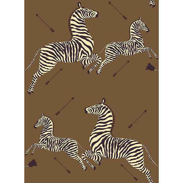 Safari Brown Zebra Safari Scalamandre Self Adhesive Wallpaper - York Wallcoverings - SCS3872