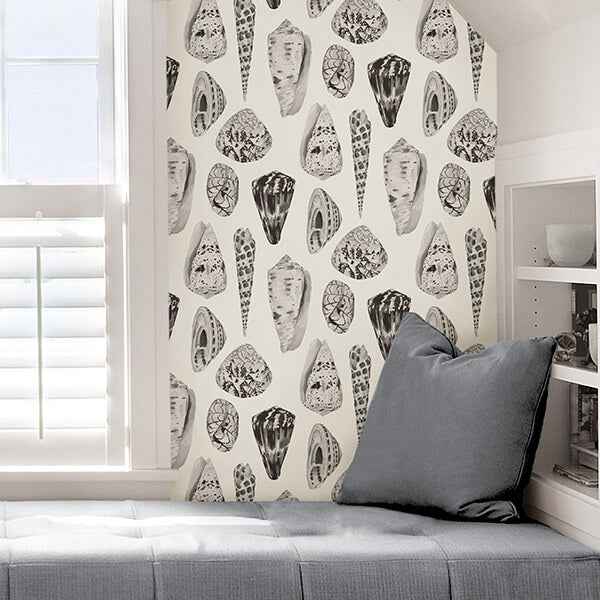 Graphite Coquina Scalamandre Self Adhesive Wallpaper - York Wallcoverings - SCS3882 - York Wallcoverings Wallpaper