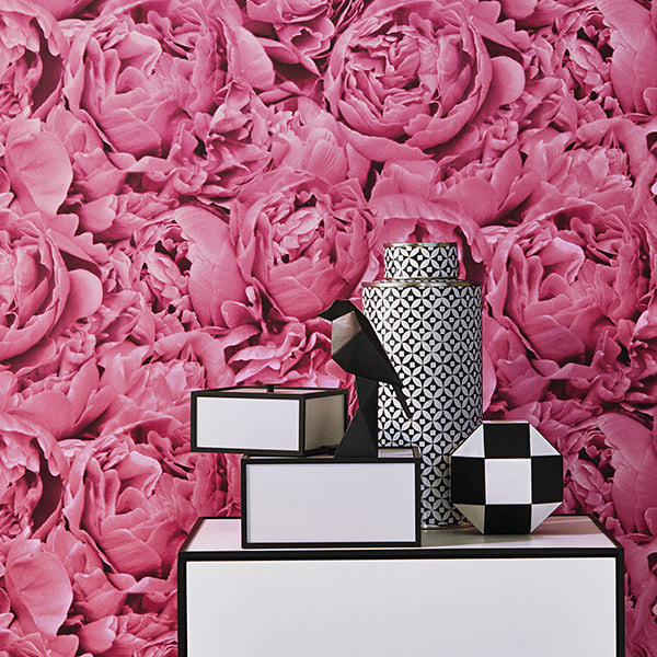 Rosenfield Pink Floral Wallpaper - Brewster Wallcovering