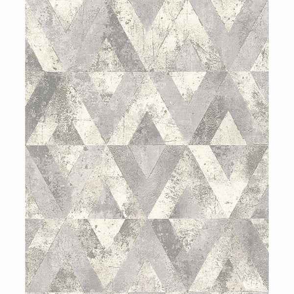 Shikhar Silver Geometric Wallpaper - York Wallcoverings - RH535518