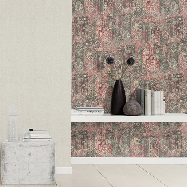 Hamadan Moss Textile Wallpaper - Brewster Wallcovering