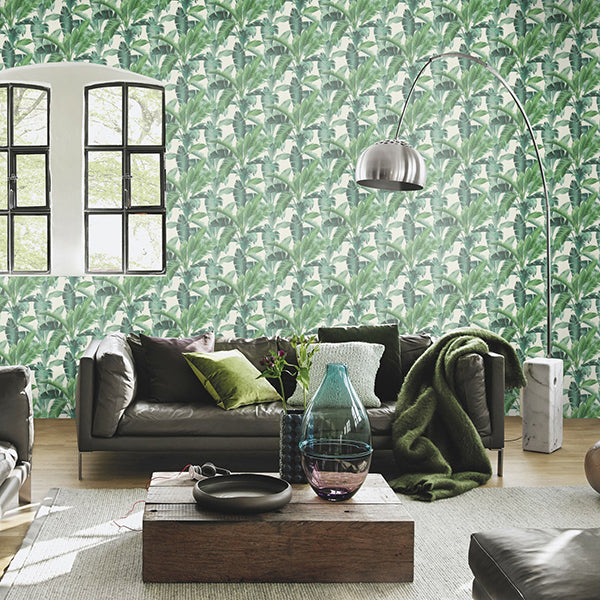 Orissa Green Palm Frond Wallpaper  | Brewster Wallcovering - The WorkRm