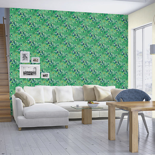 Manipur Green Jungle Canopy Wallpaper - Brewster Wallcovering