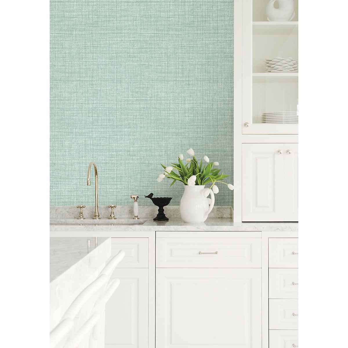 Tuckernuck Teal Linen Wallpaper - York Wallcoverings - 2767-24271 - York Wallcoverings Wallpaper