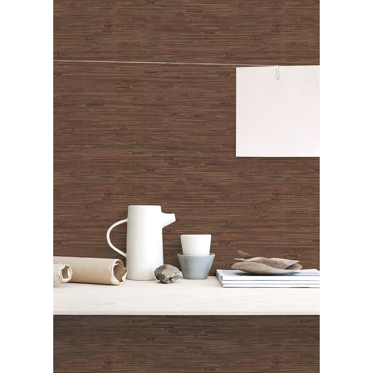 Fiber Maroon Weave Texture Wallpaper  | Brewster Wallcovering - The WorkRm