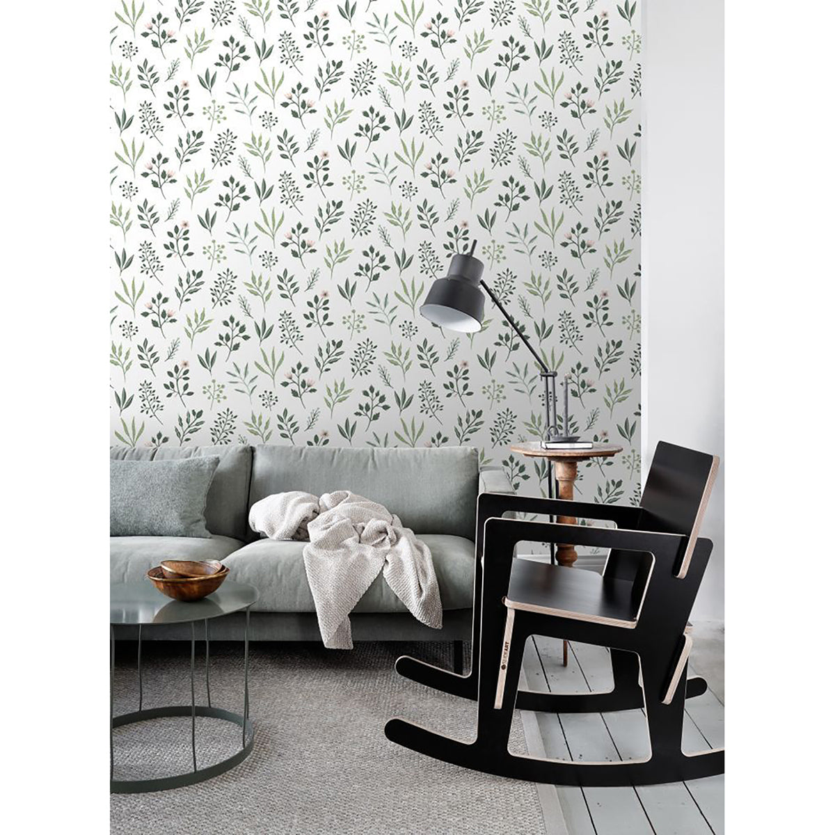 Cynara White Scandinavian Floral Wallpaper  | Brewster Wallcovering - The WorkRm