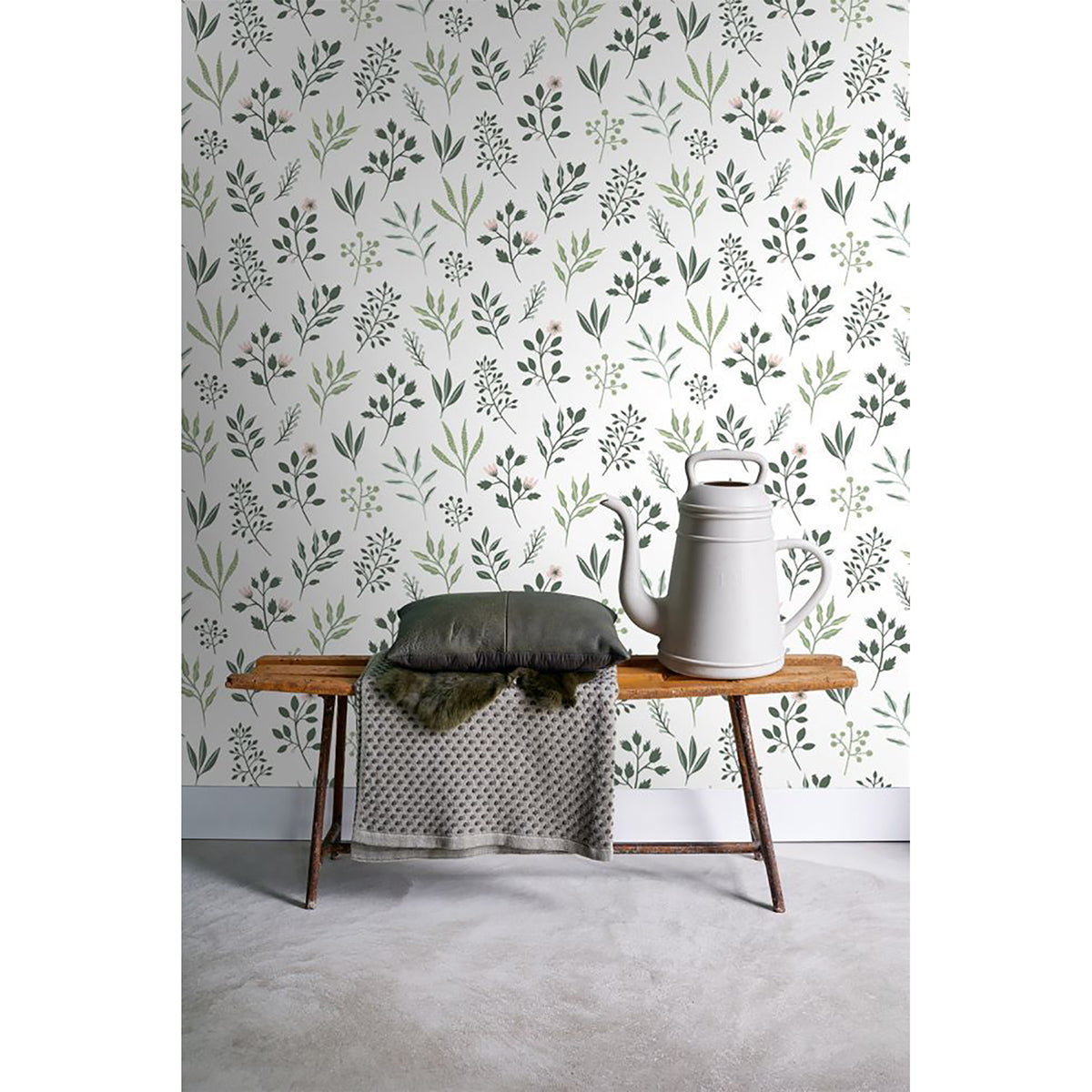 Cynara White Scandinavian Floral Wallpaper  | Brewster Wallcovering - The WorkRm