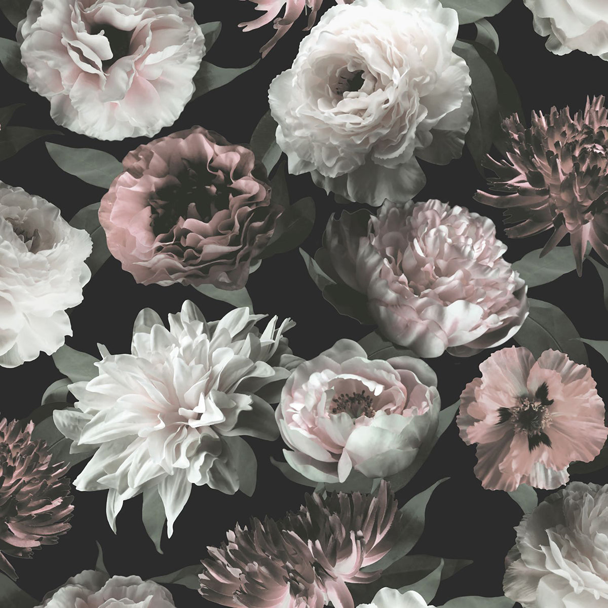 Brewster Wallcovering-Contessa Blush Flowers Wallpaper