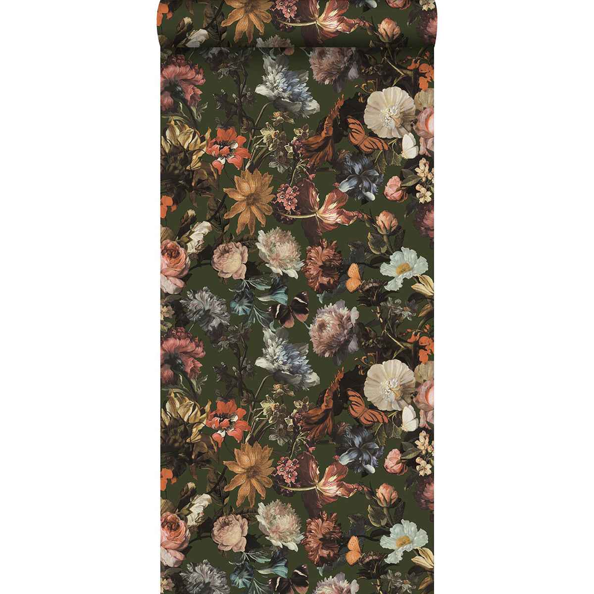 Zarinda Olive Flowers Wallpaper - York Wallcoverings - DD139170