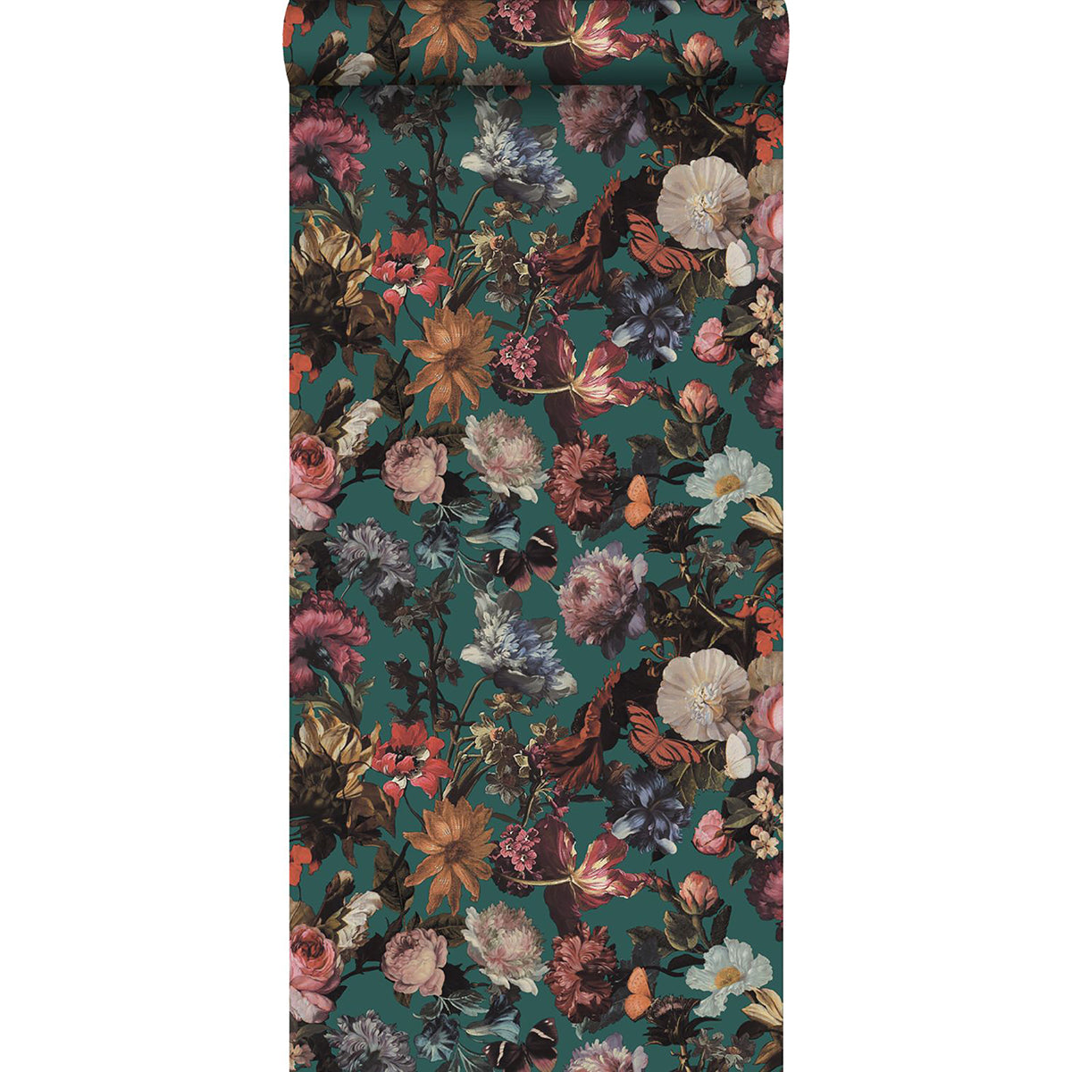 zarinda-sea-green-flowers-wallpaper-york-wallcoverings-dd139171 - York Wallcoverings Wallpaper