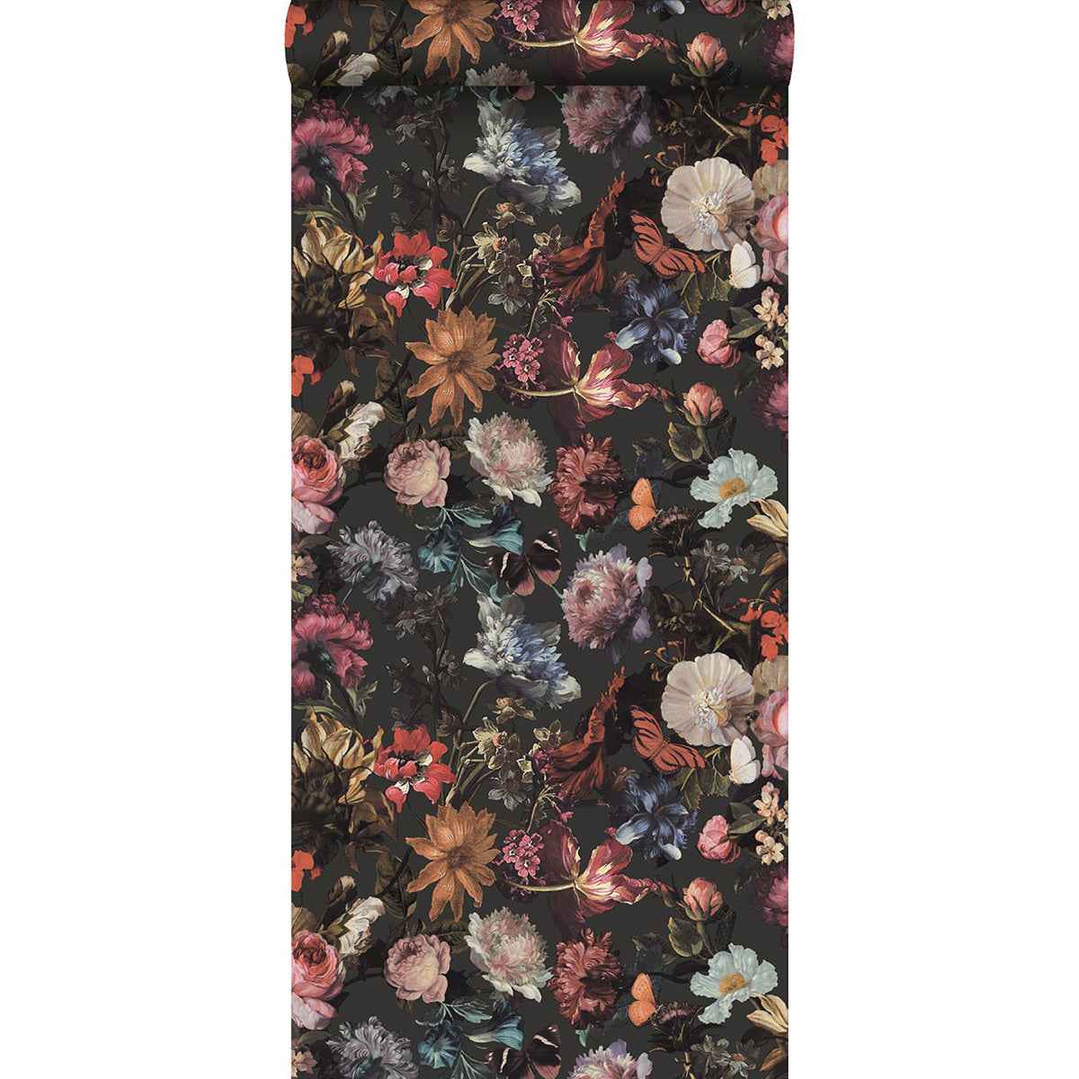 Zarinda Dark Grey Flowers Wallpaper - York Wallcoverings - DD139172