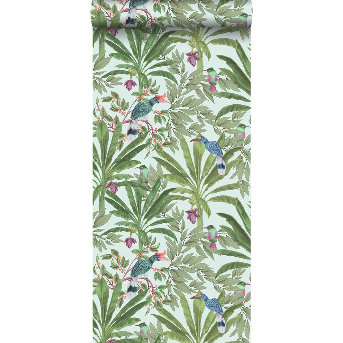 Carola Green Jungle Tropics Wallpaper - Brewster Wallcovering