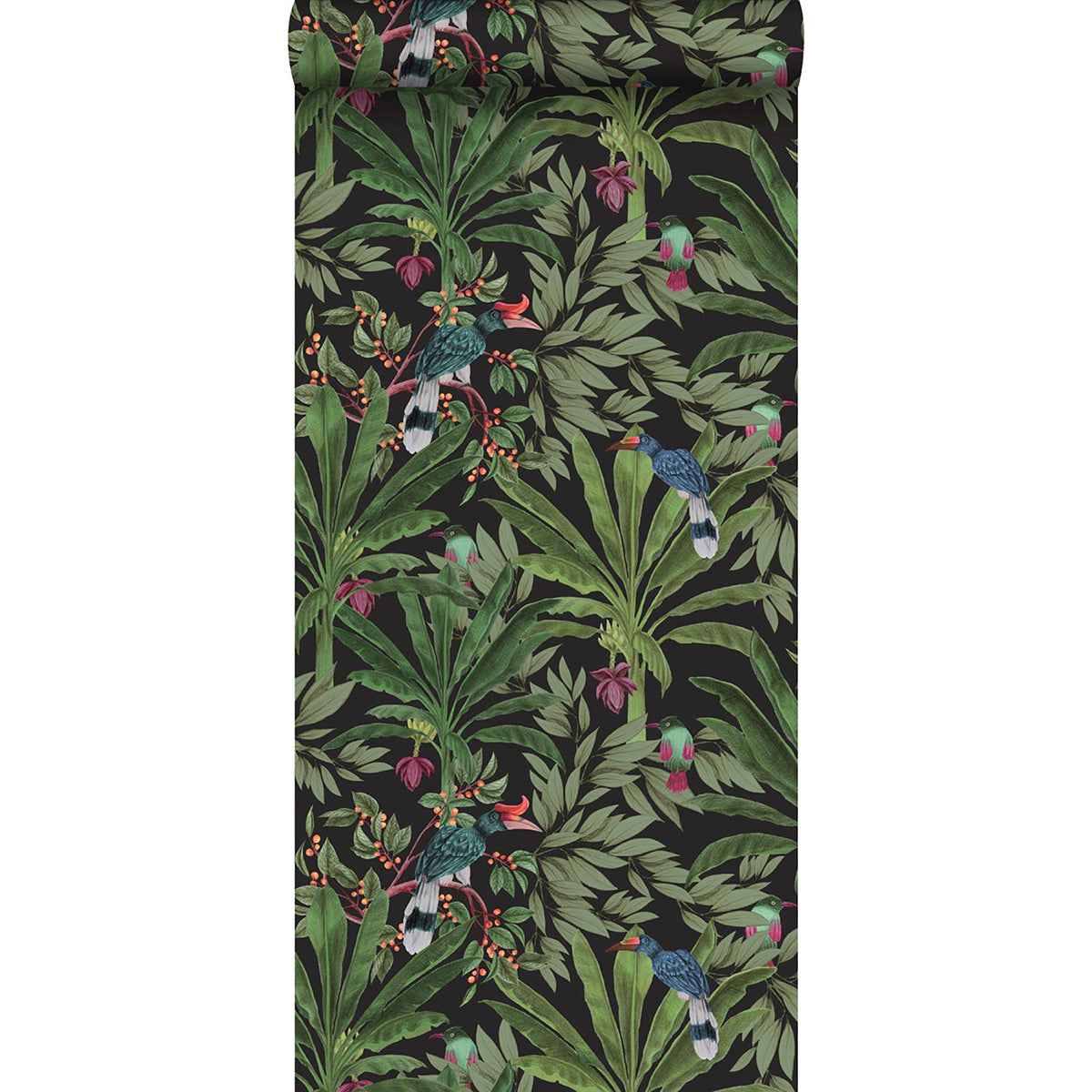 Carola Black Jungle Tropics Wallpaper - York Wallcoverings - DD139190 - York Wallcoverings Wallpaper