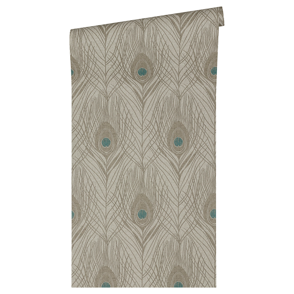 Prosperity Bronze Feather Wallpaper - Brewster Wallcovering