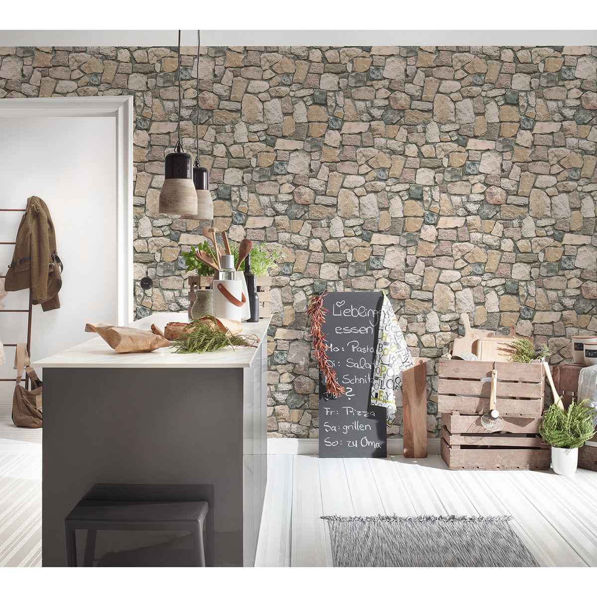 Morris Neutral Natural Stone Wallpaper - York Wallcoverings - AS692412 - York Wallcoverings Wallpaper