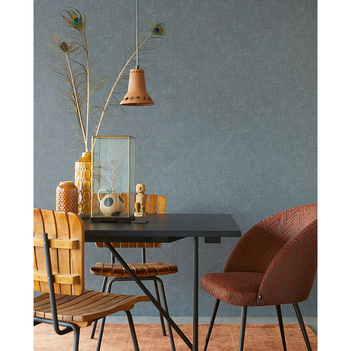 Latigo Light Blue Leather Wallpaper  | Brewster Wallcovering - The WorkRm