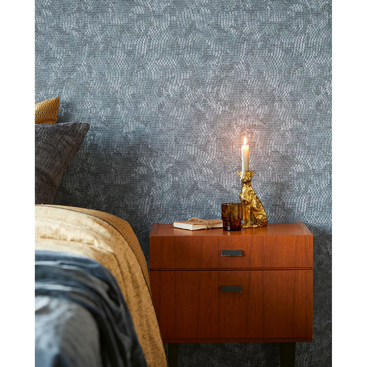 Viper Light Blue Snakeskin Wallpaper  | Brewster Wallcovering - The WorkRm