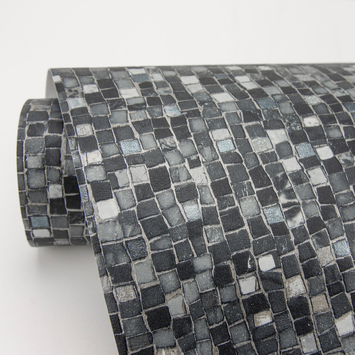 Ziggy Charcoal Stone Mosaic Wallpaper - Brewster Wallcovering