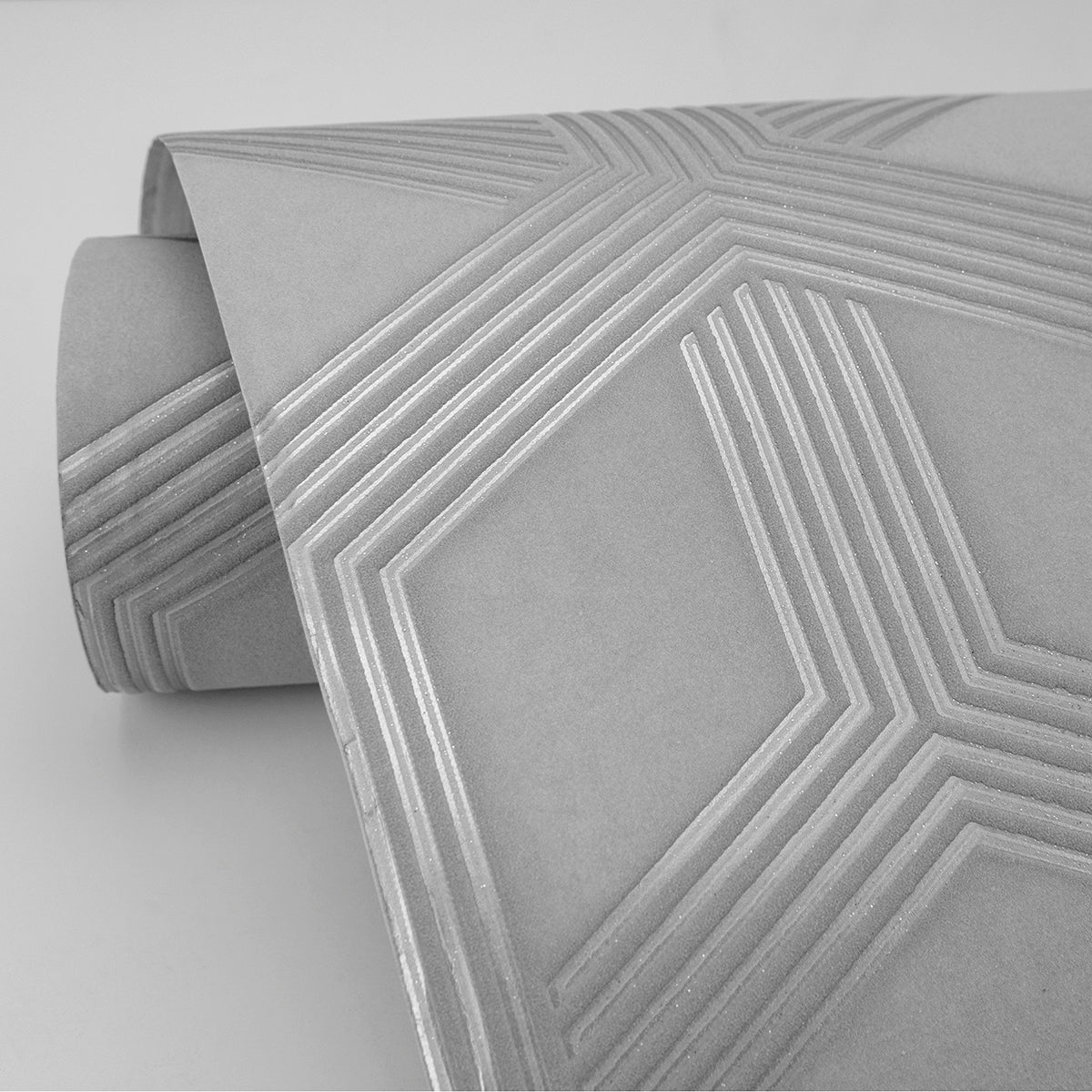 Xander Grey Glam Geometric Wallpaper  | Brewster Wallcovering - The WorkRm