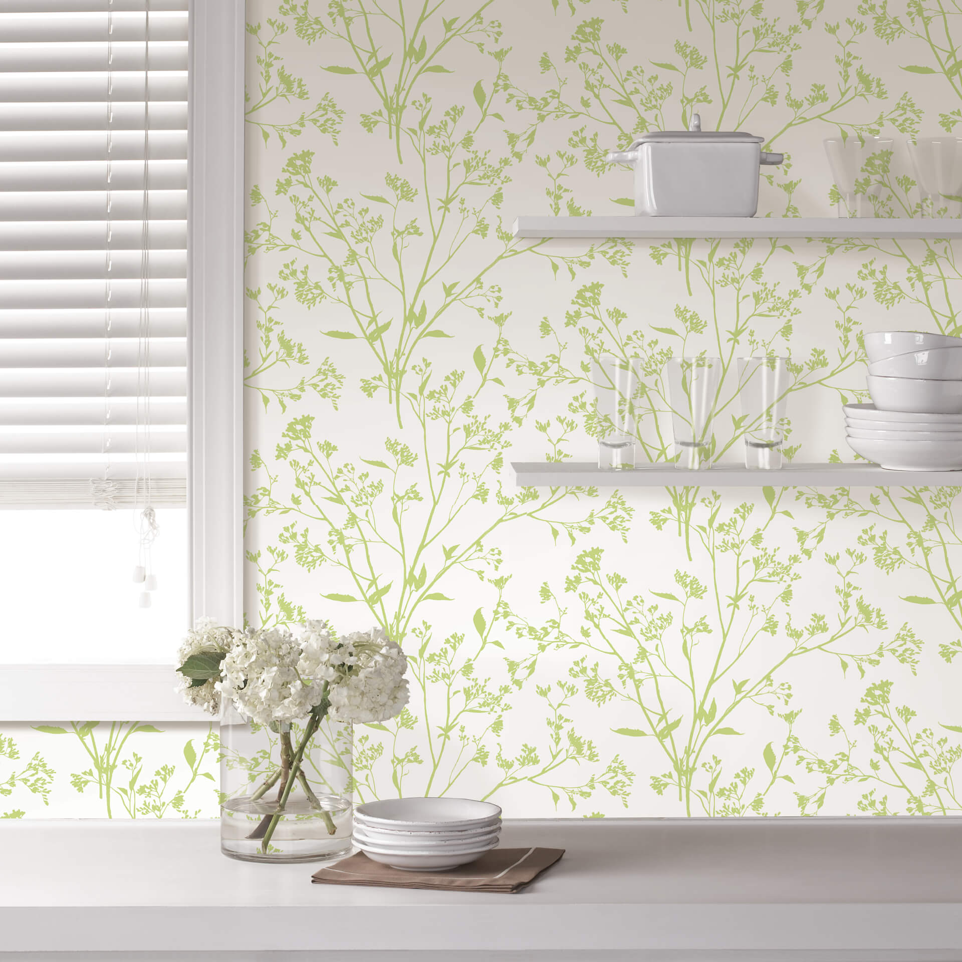 Southport Chartreuse Delicate Branches Wallpaper - York Wallcoverings - 2927-80704 - York Wallcoverings Wallpaper