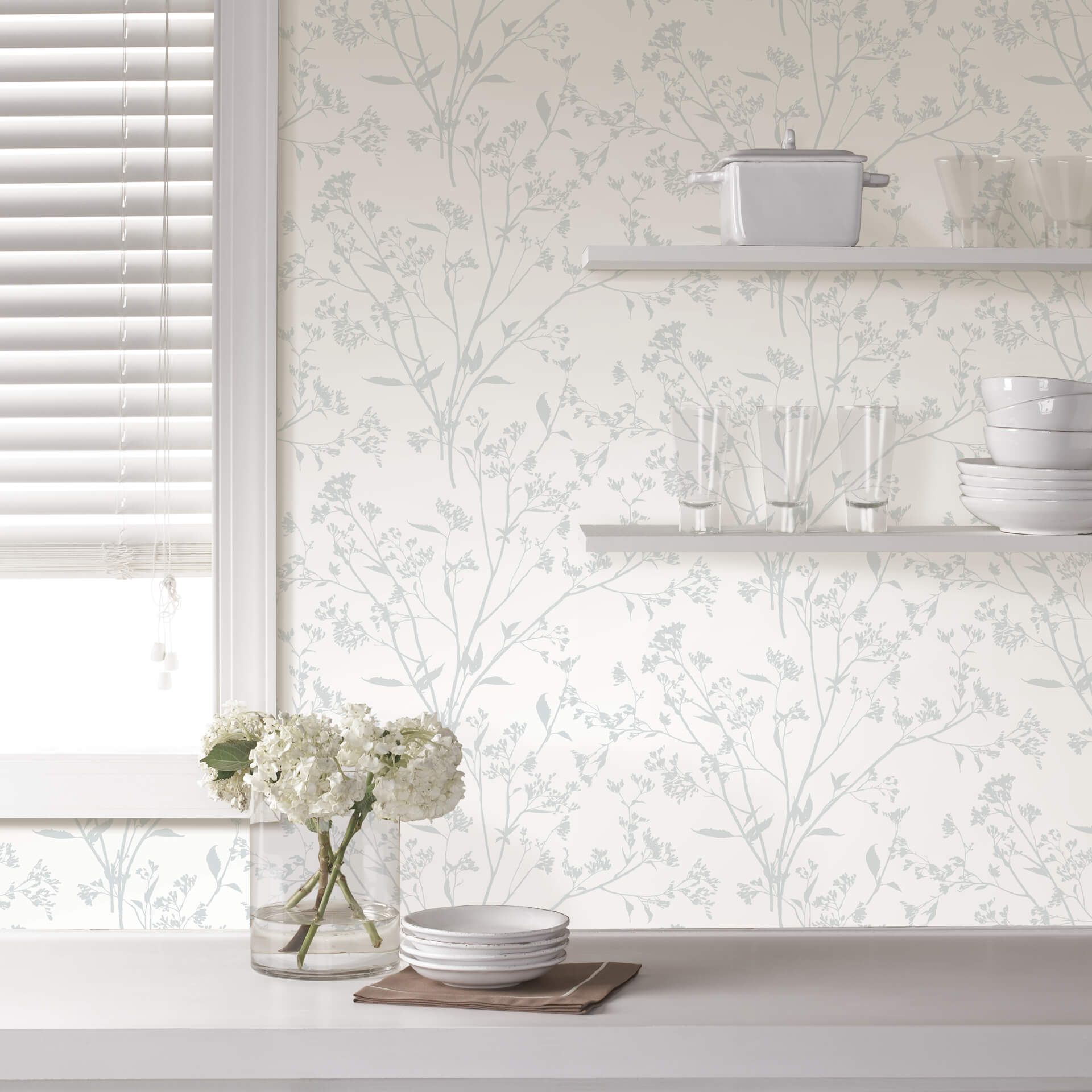 Southport Light Grey Delicate Branches Wallpaper - York Wallcoverings - 2927-80708 - York Wallcoverings Wallpaper