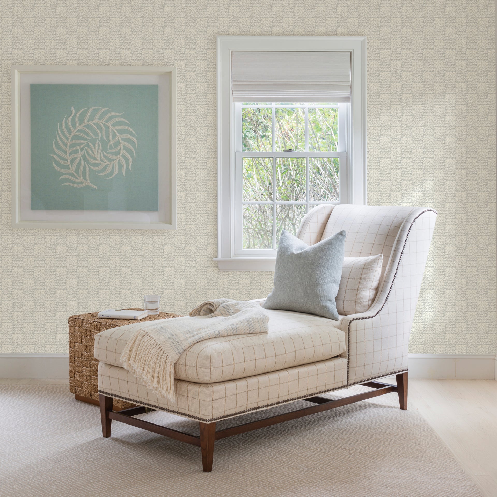 Calabash Dove Rope Basketweave Wallpaper - Brewster Wallcovering