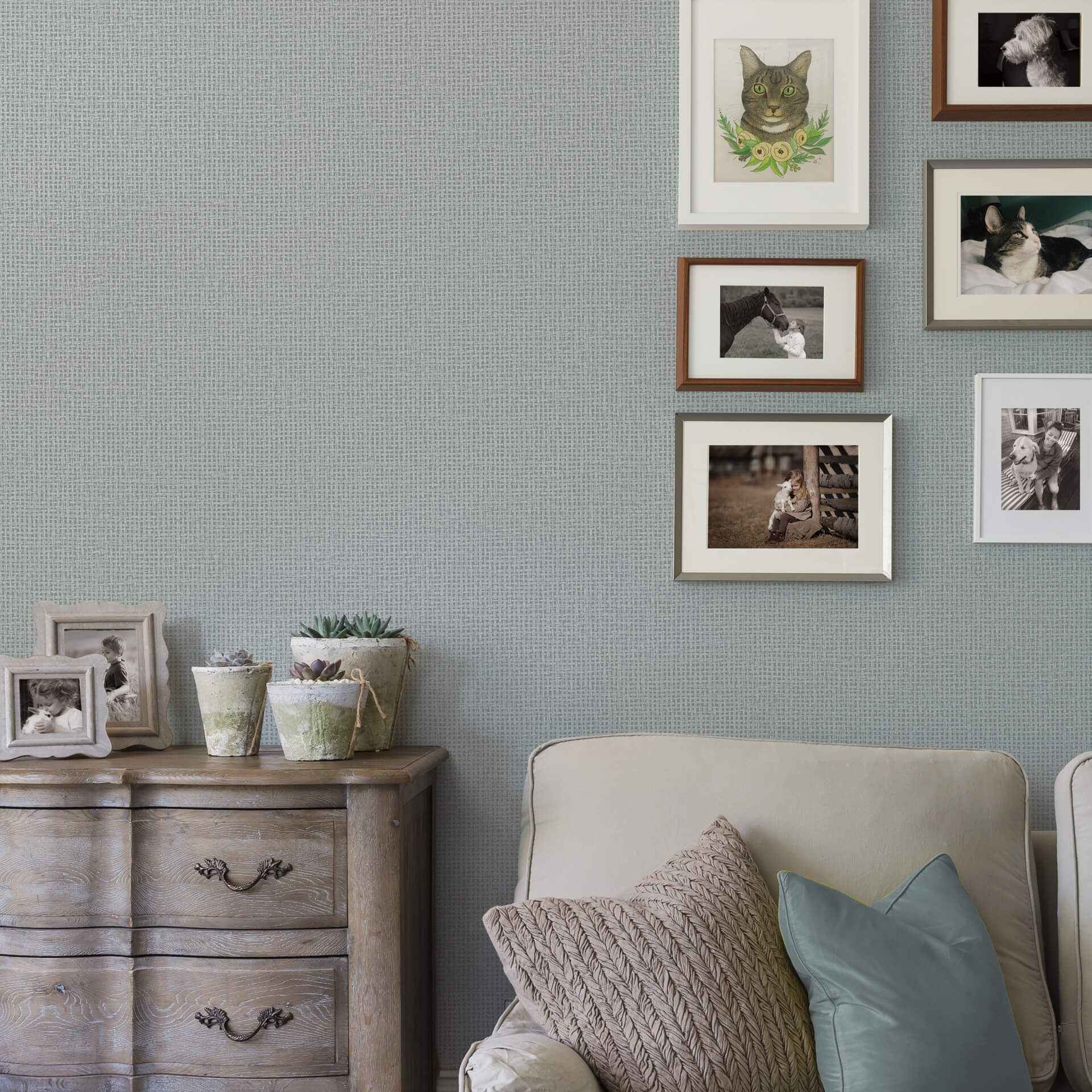 Marblehead Grey Basket Weave Wallpaper - York Wallcoverings - 2927-81018 - York Wallcoverings Wallpaper