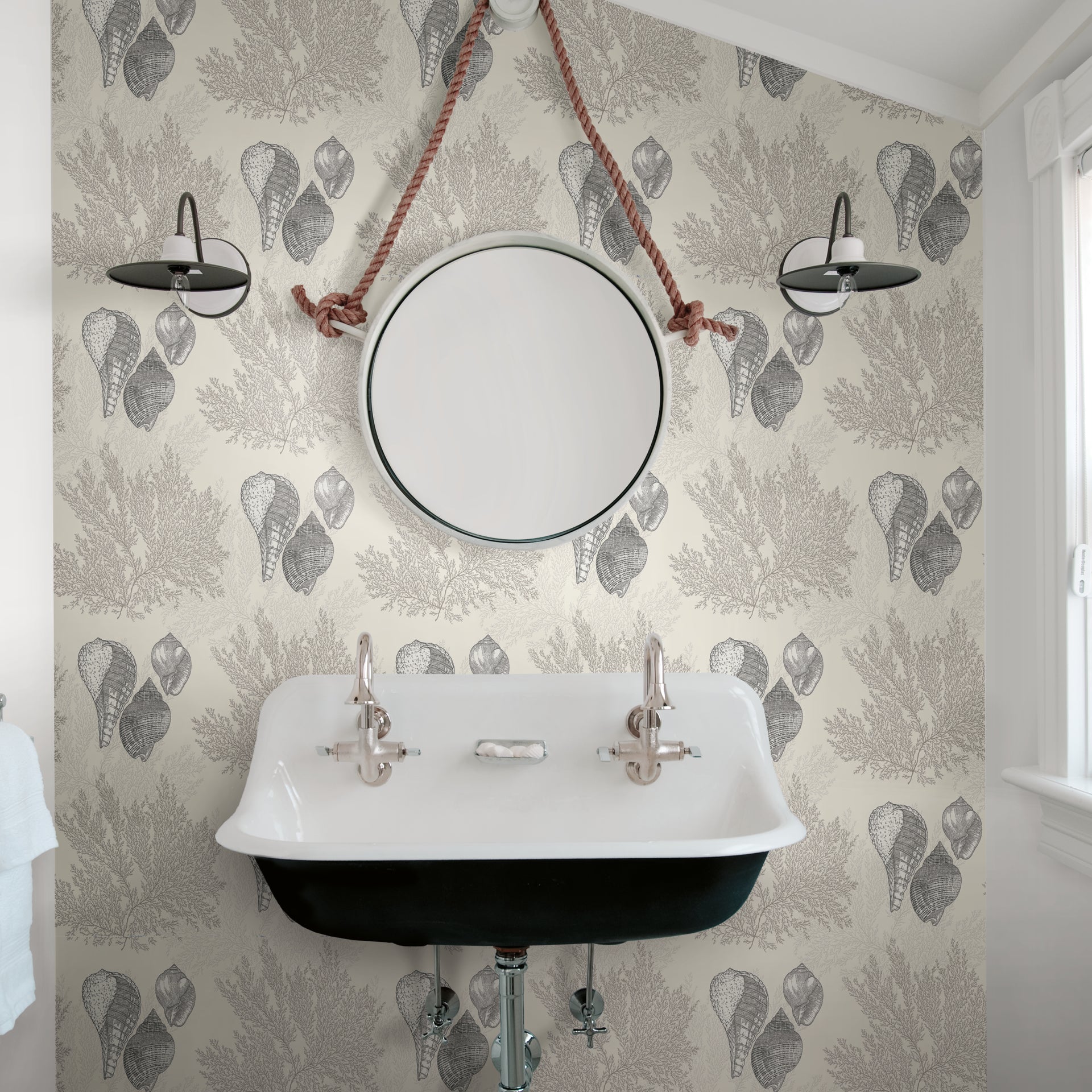 Nauset Cream Seashell Shores Wallpaper  | Brewster Wallcovering - The WorkRm