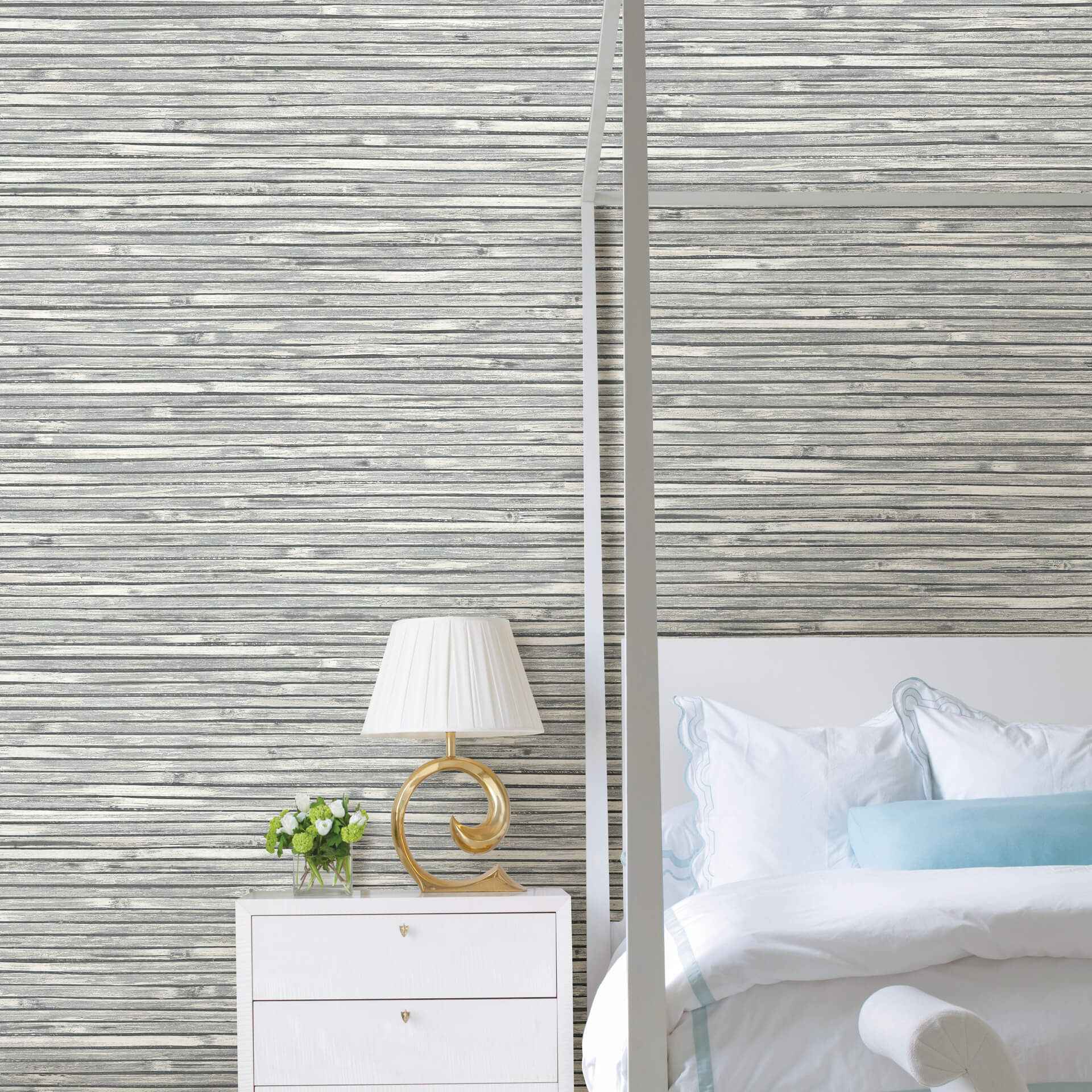 Bellport Dark Grey Wooden Slat Wallpaper - York Wallcoverings - 2927-81308 - York Wallcoverings Wallpaper