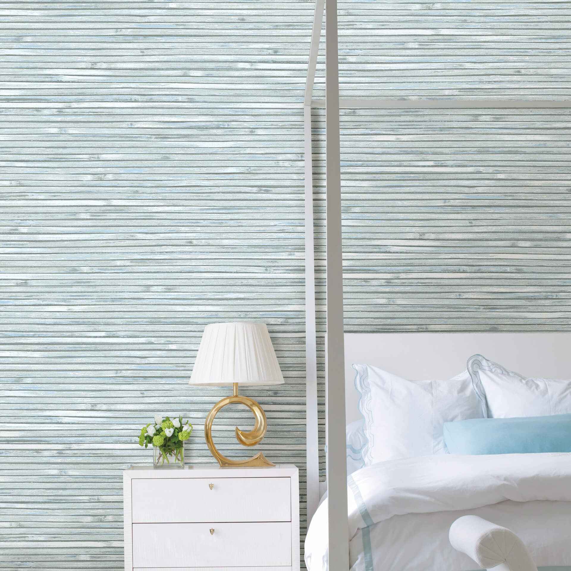 Bellport Sky Blue Wooden Slat Wallpaper - York Wallcoverings - 2927-81312 - York Wallcoverings Wallpaper