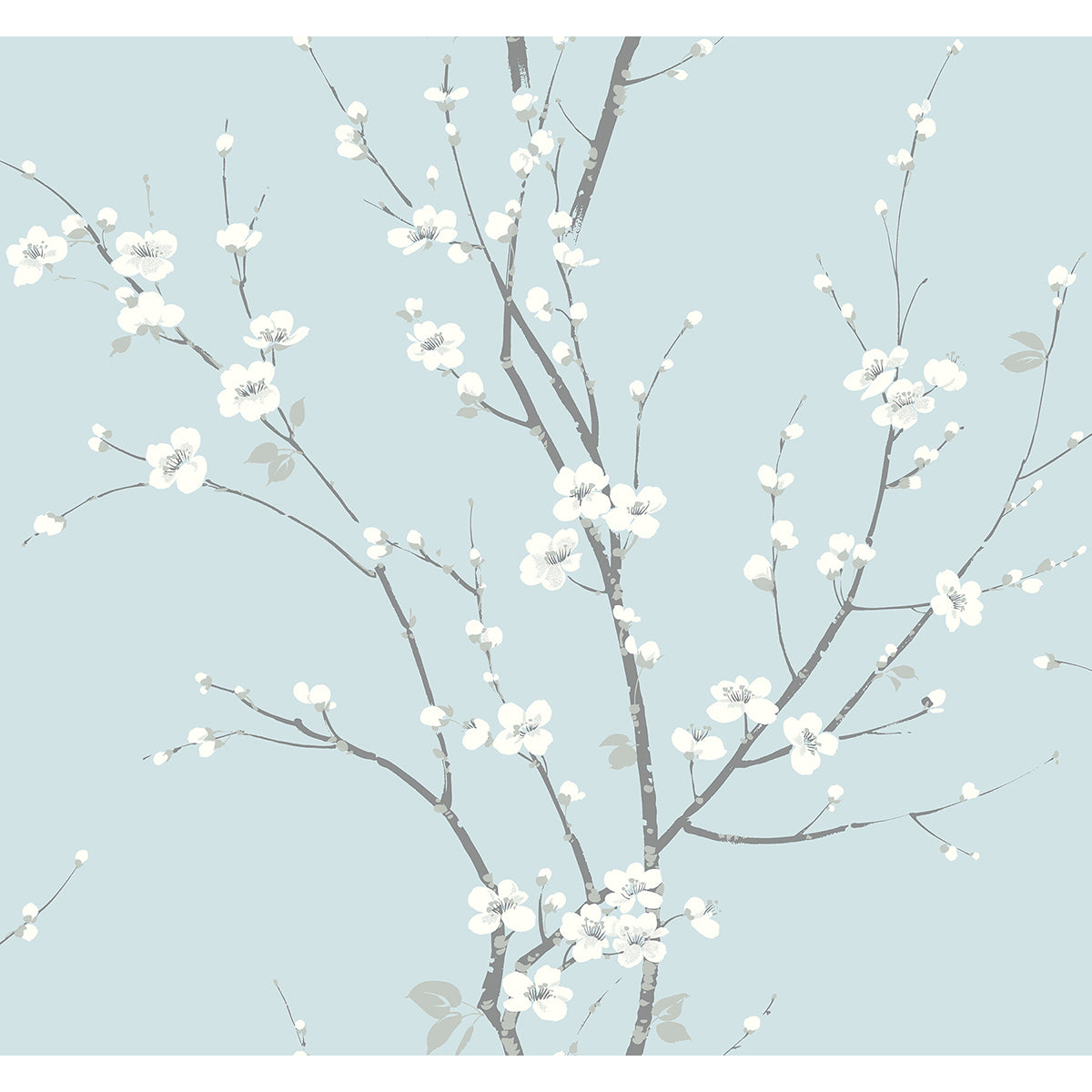 Picture of Monterey Sky Blue Floral Branch Wallpaper