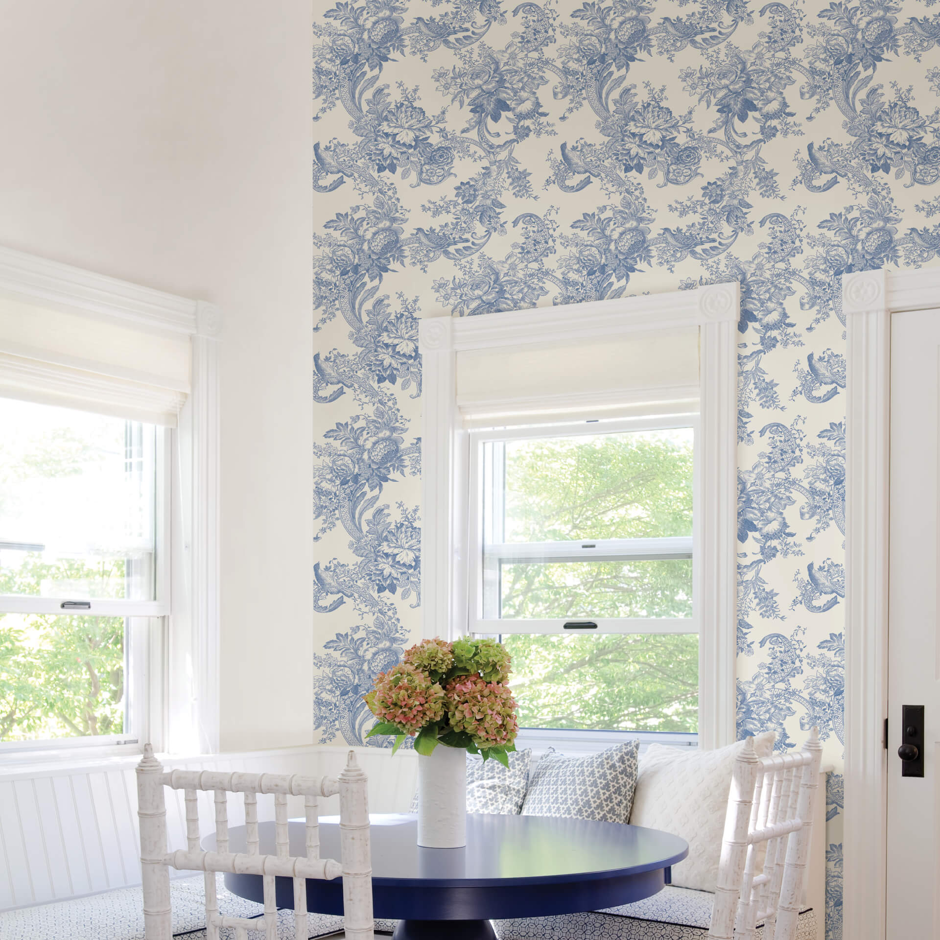 Carmel Light Blue Baroque Florals Wallpaper - York Wallcoverings - 2927-81602 - York Wallcoverings Wallpaper