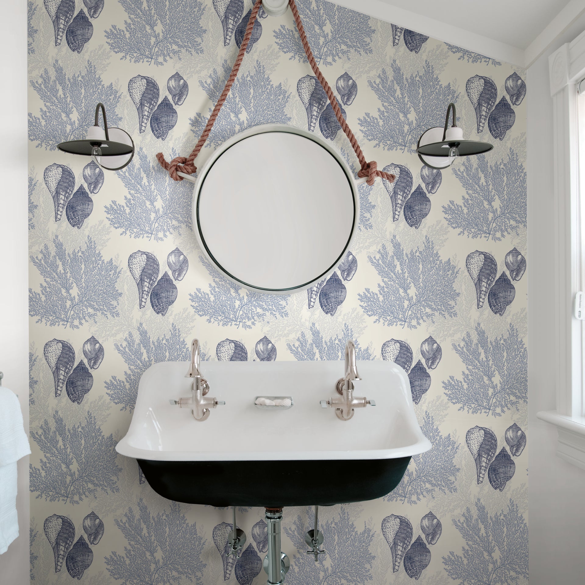 Nauset Blue Seashell Shores Wallpaper - Brewster Wallcovering