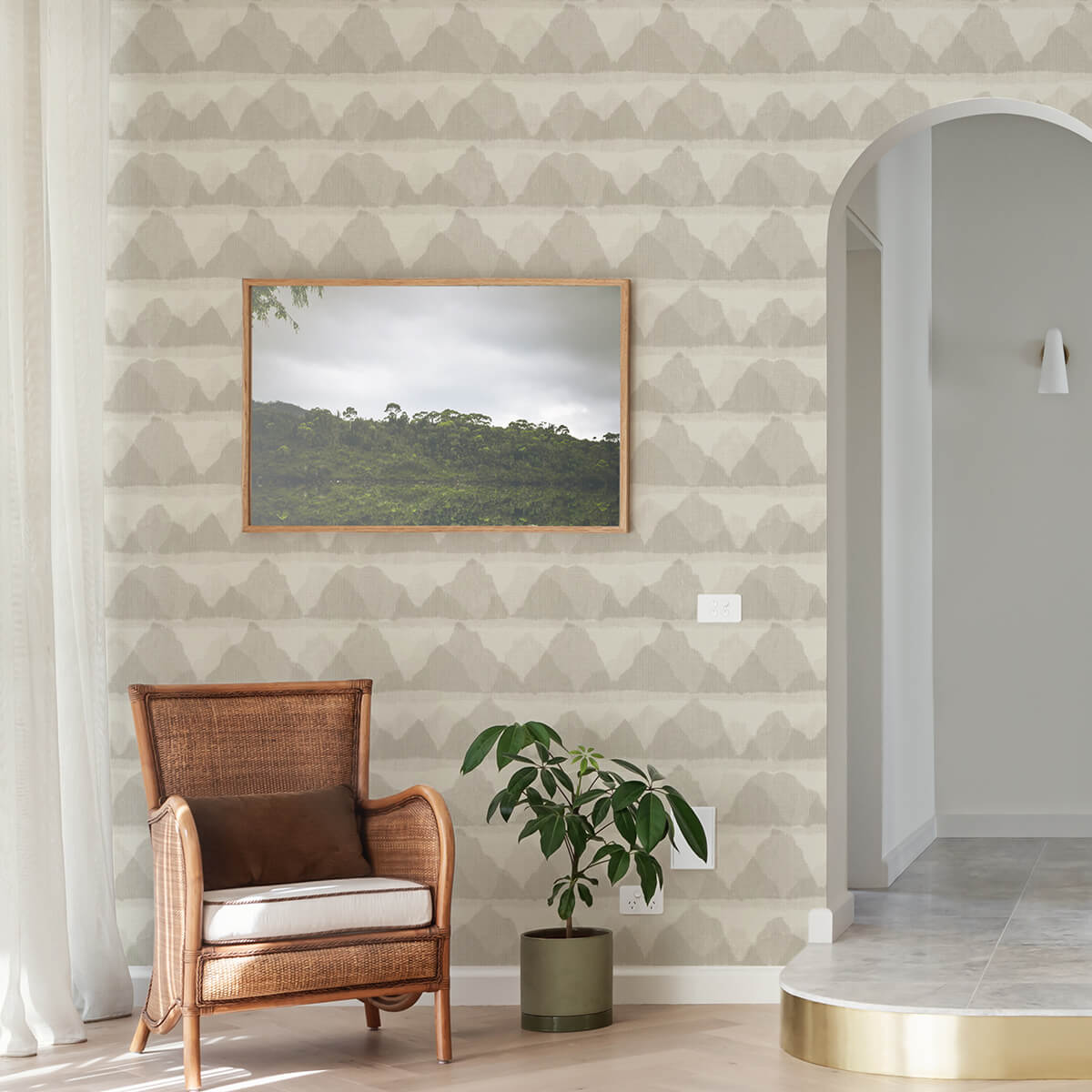 Taupe Mountain Peak Peel & Stick String - York Wallcoverings - NUS3950 - York Wallcoverings Wallpaper