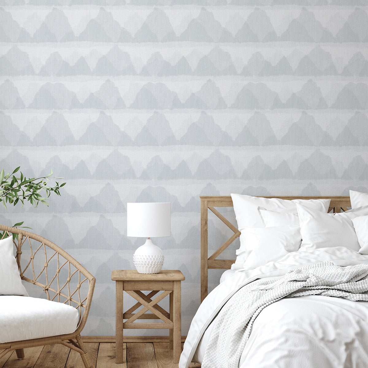 Blue Mountain Peak String Peel and Stick Wallpaper - Brewster Wallcovering