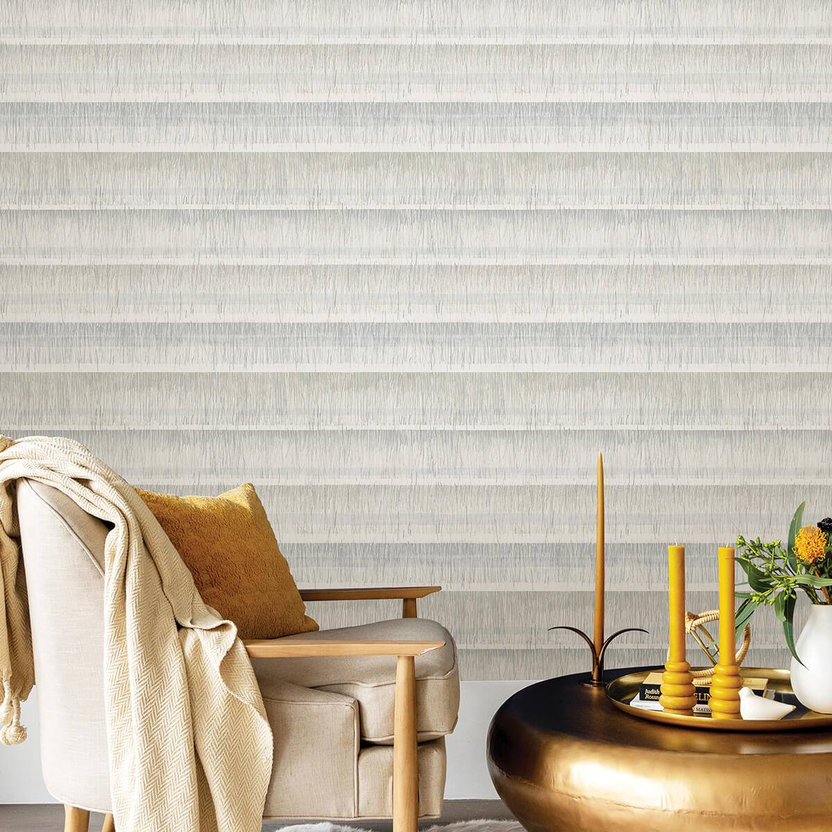 Grey Dhurrie String Peel and Stick Wallpaper - York Wallcoverings - NUS3953 - York Wallcoverings Wallpaper