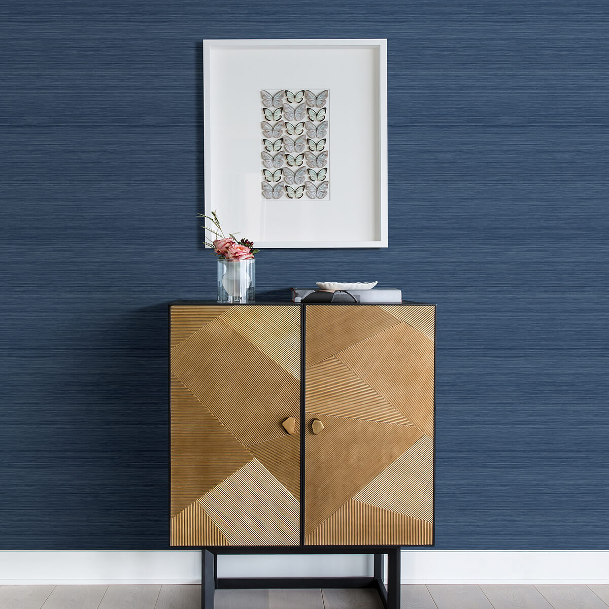 Indigo Crossweave String Peel and Stick Wallpaper - York Wallcoverings - NUS3959 - York Wallcoverings Wallpaper