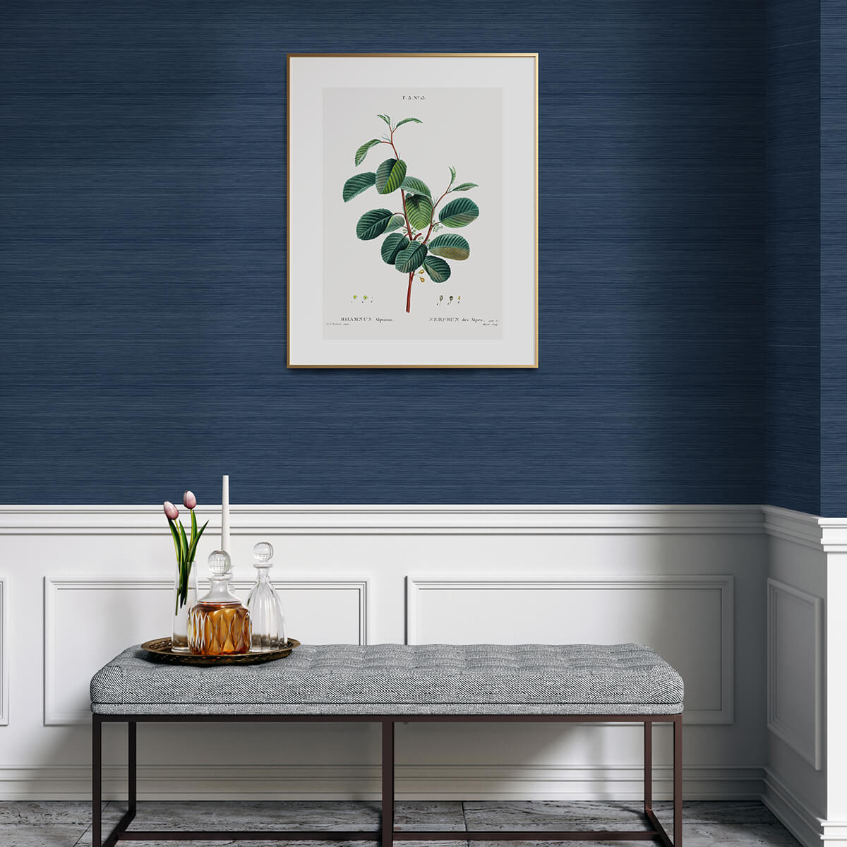 Indigo Crossweave String Peel and Stick Wallpaper - York Wallcoverings - NUS3959 - York Wallcoverings Wallpaper
