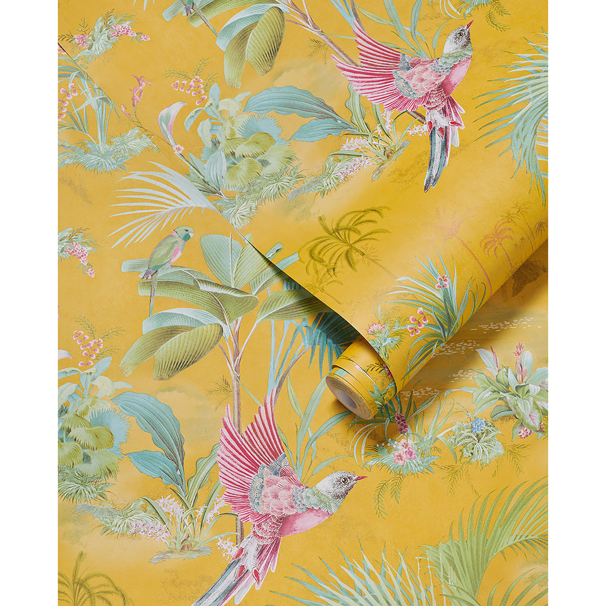 Calliope Yellow Palm Scenes Wallpaper  | Brewster Wallcovering - The WorkRm