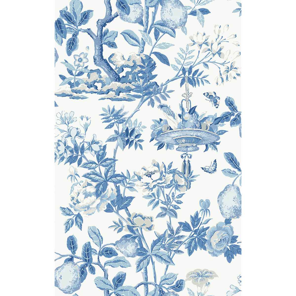 Delft Shantung Garden Scalamandre Self Adhesive Wallpaper - York Wallcoverings - SCS3842 - York Wallcoverings Wallpaper