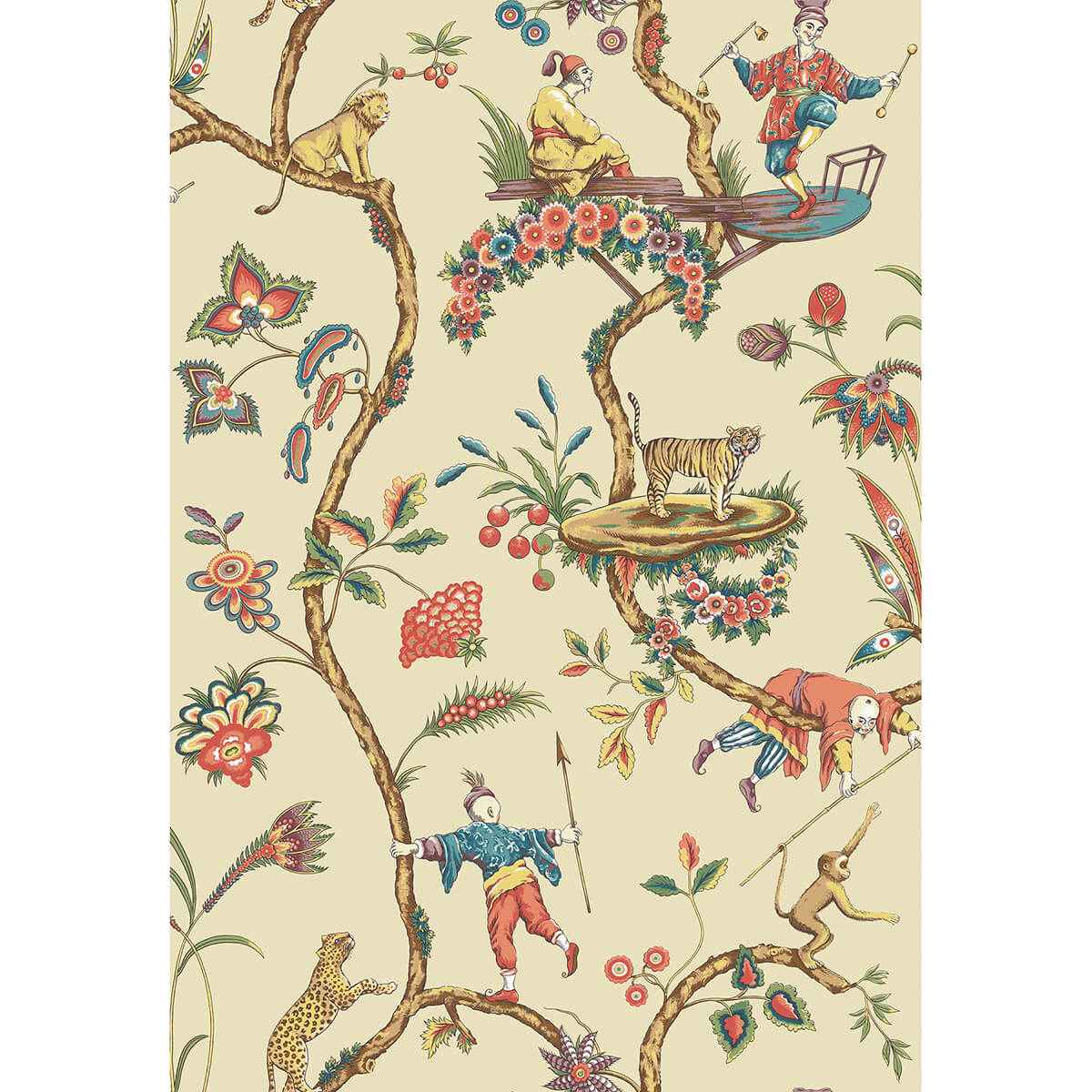 Ecru Chinoise Exotique Scalamandre Self - York Wallcoverings - SCS3845 - York Wallcoverings Wallpaper